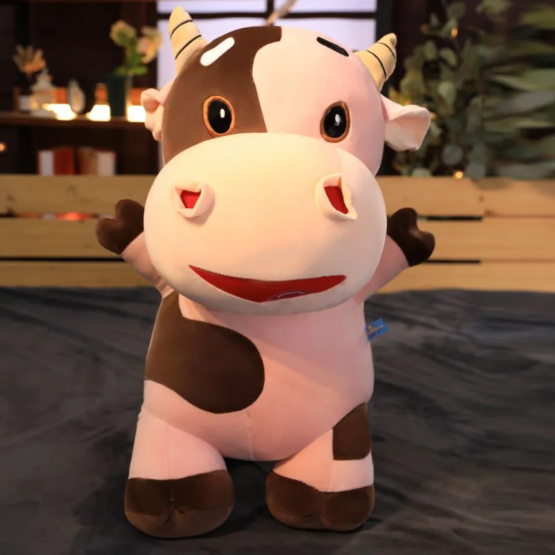 

Cute Cartoon Cow Plush Toy Soft Stuffed Animal Pillow for Birthday Gift Home Decoration Cute Plushie Doll for Christmas Gift