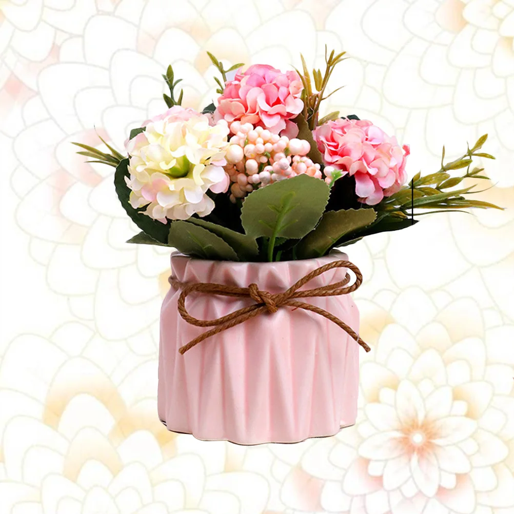 

Plastic Fake Rose Faux Green Grass Artificial Flowers Plants For Home Office Bedroom Decor Pink Faux Leaves False Plants