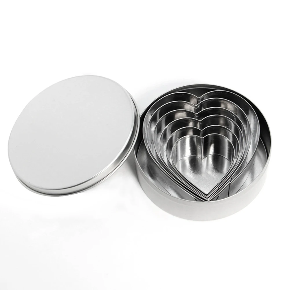 

6 Pcs Stainless Steel Cake Mold Cookie Stencils Christmas Cutters Biscuit Silver