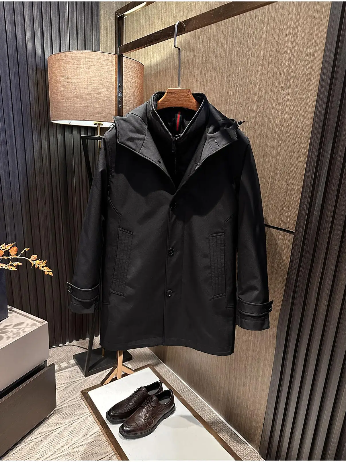 

Warm ex down Jaet Vest And Pants Two-Piece Set Winter Faionable Urban Sle Thiened Polyester Fiber Windproof