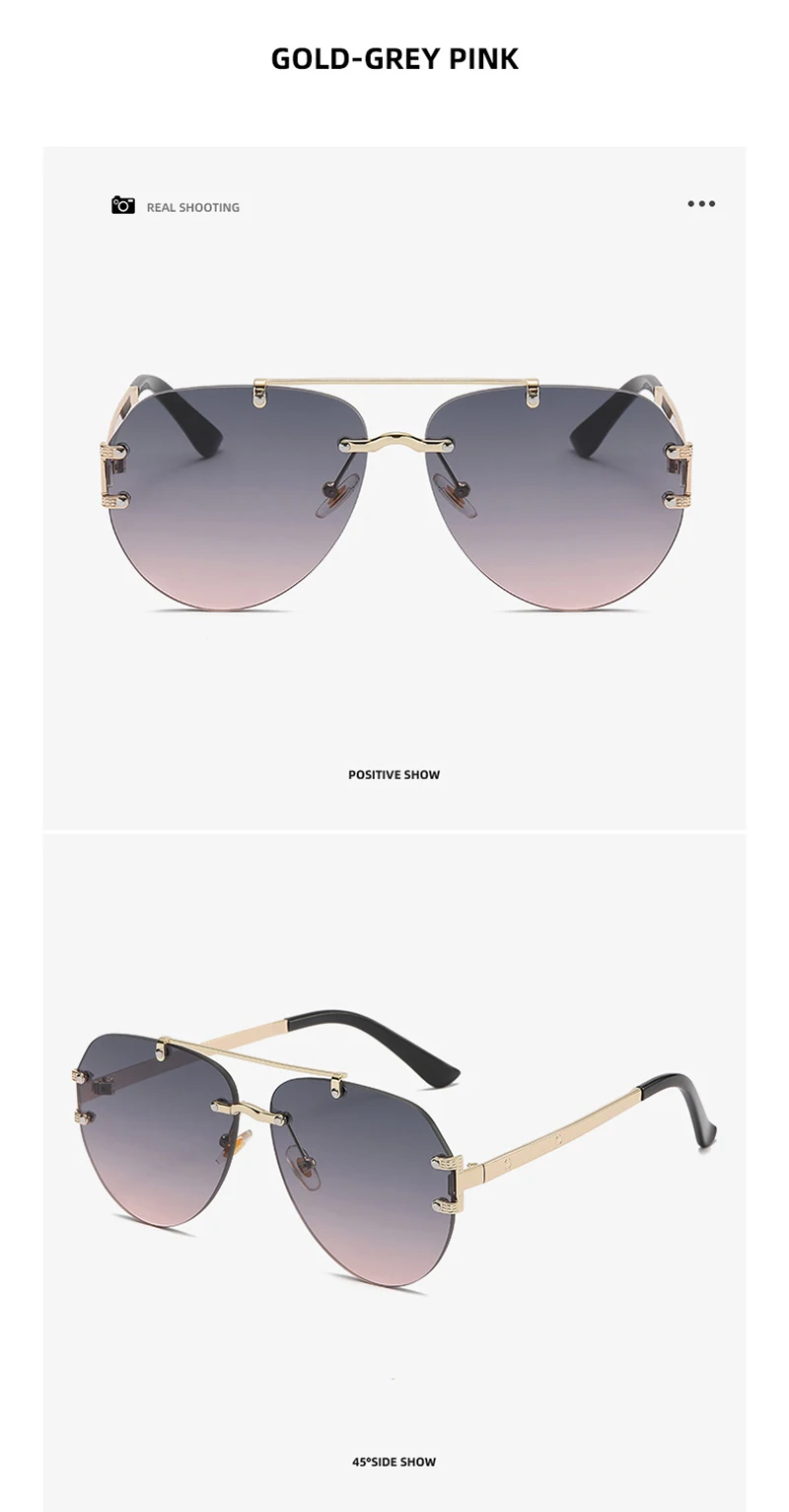 Suglau hochwertige Luxusmarke Damen ovale Sonnenbrille klassische Metall Anti-UV-Fahr sonnenbrille Mode Herren Casual Shades – Detail 13