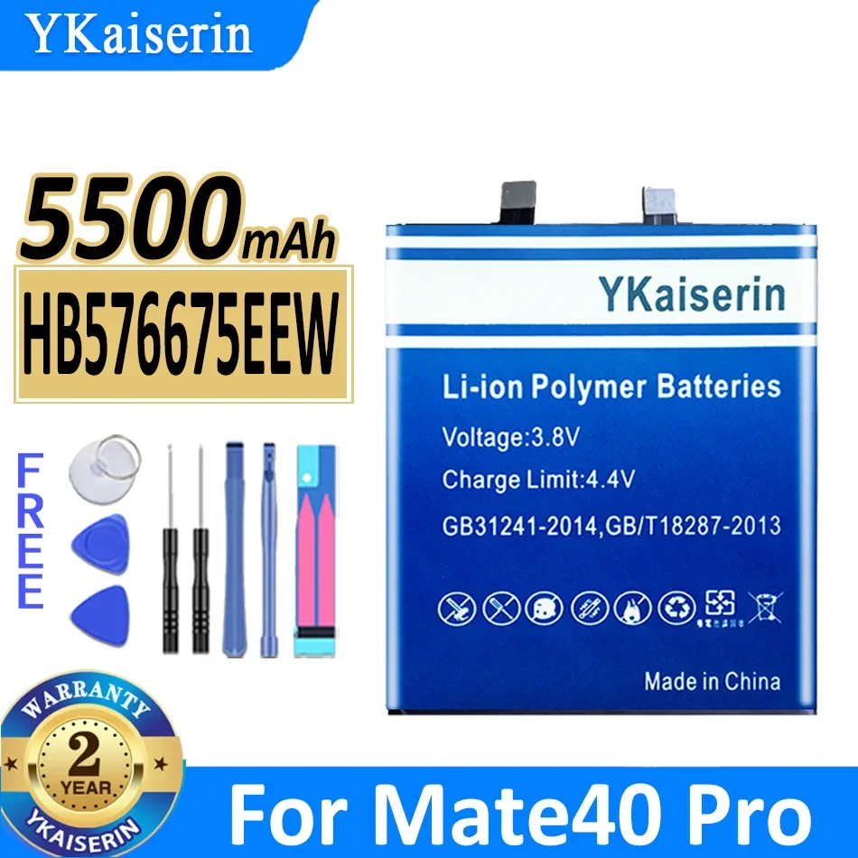 

Аккумулятор ykaisin HB576675EEW для Mate 40 Pro 40 Pro NOH-AN00 AN01 AL00, 5500 мАч