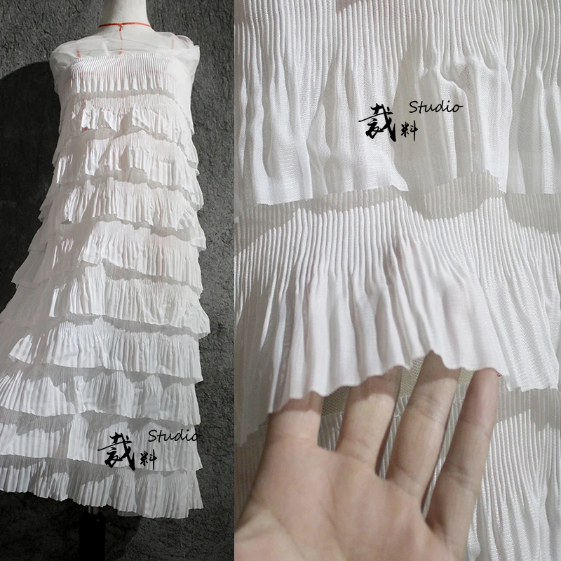 

10-слойная шифоновая плиссированная ткань для рубашек, перспективная дизайнерская ткань, кружевная ткань, свадебное платье, тюль, ткань для пэчворка