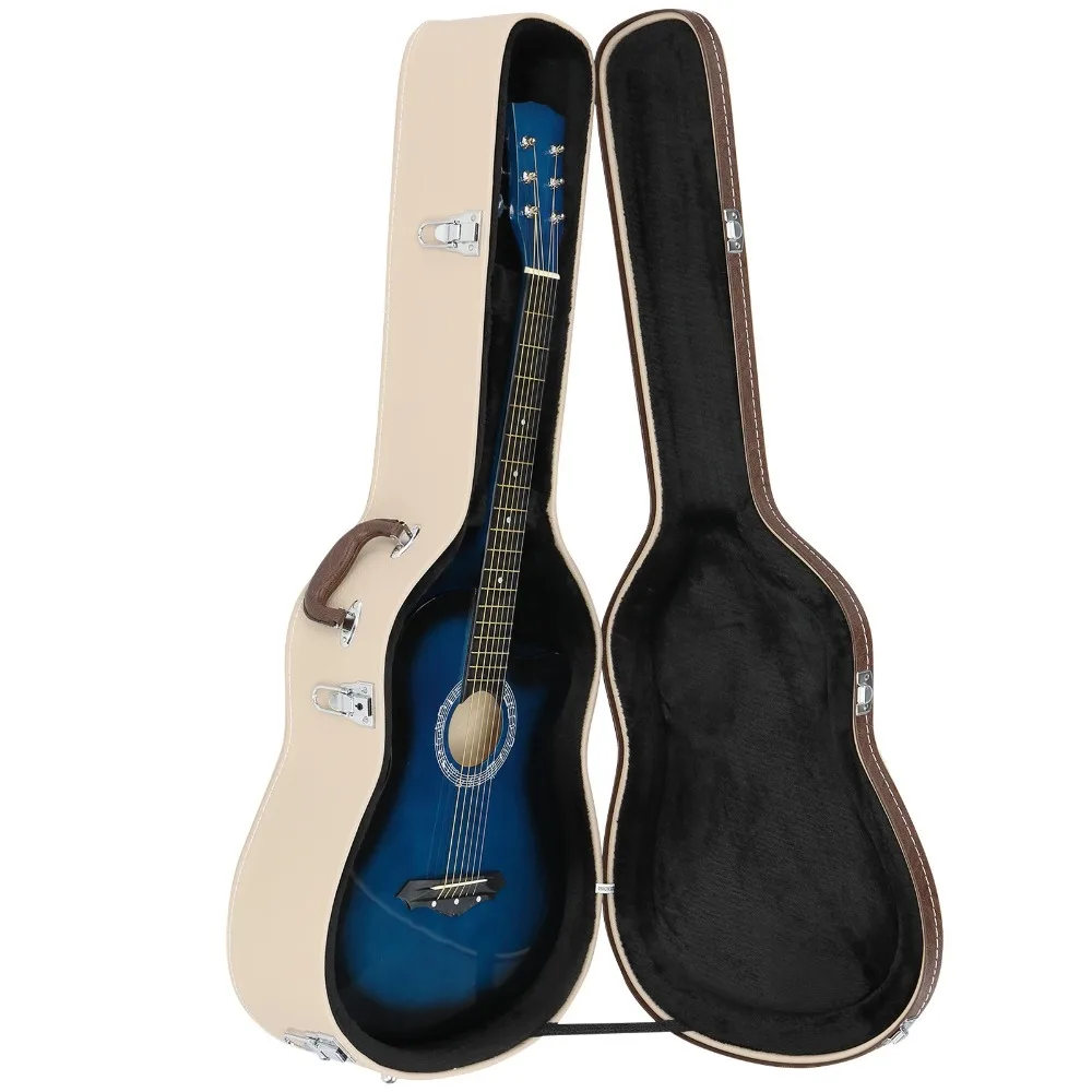 غلاف صلب لجيتار شعبي صوتي مقاس 41 بوصة مع مفاتيح