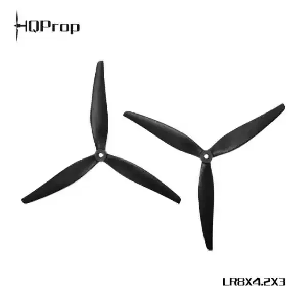 HQProp LR8X4.2X3-GRN 8 Inch 3-Blade Classic Black Glass Fiber Nylon Propeller CW+CCW Long Range FPV Drone Blades
