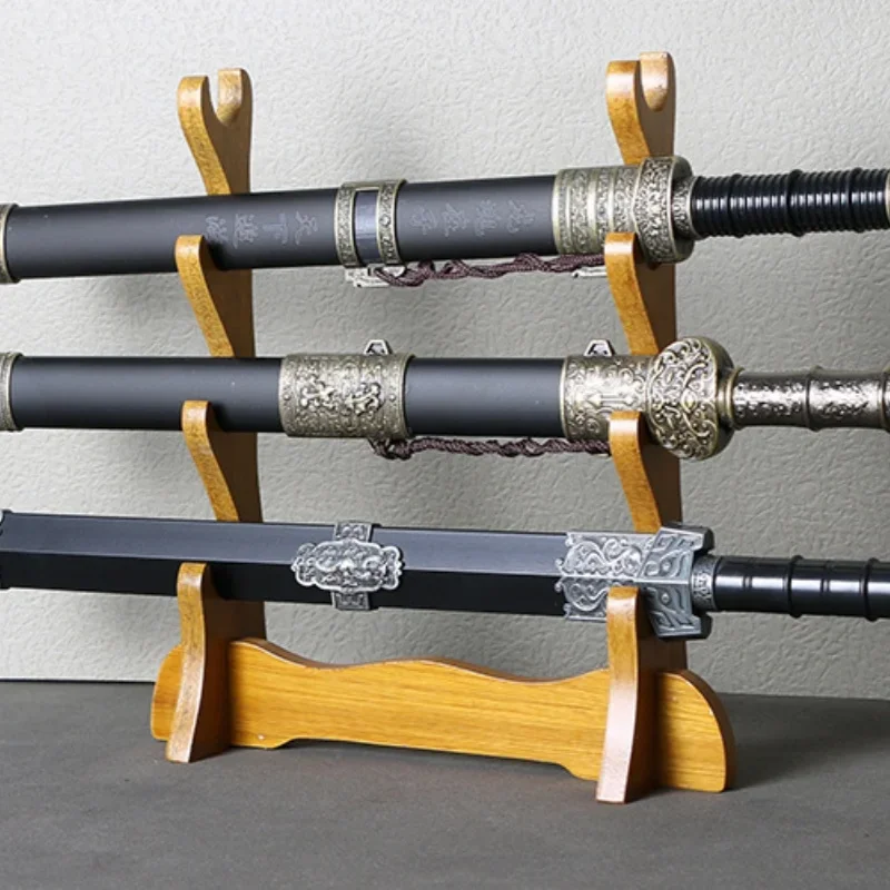 4layers Stand Sword Support Holder Wooden Schwert Storage Rack Support Display Real Japanese Katana Samurai Sabre House Decor