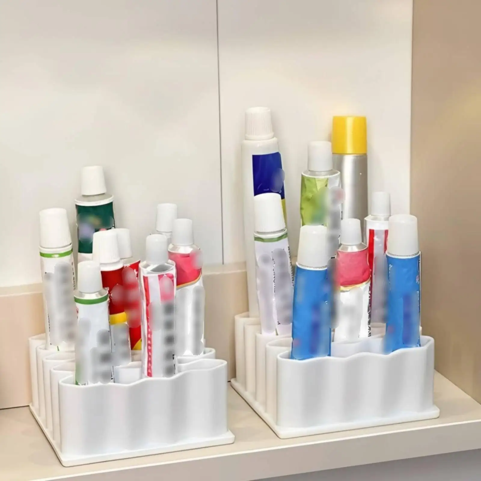 Desktop Organizer Sturdy TPR Tube Holder Compact Stand for Household Medicine Drawer and Vanity Organization