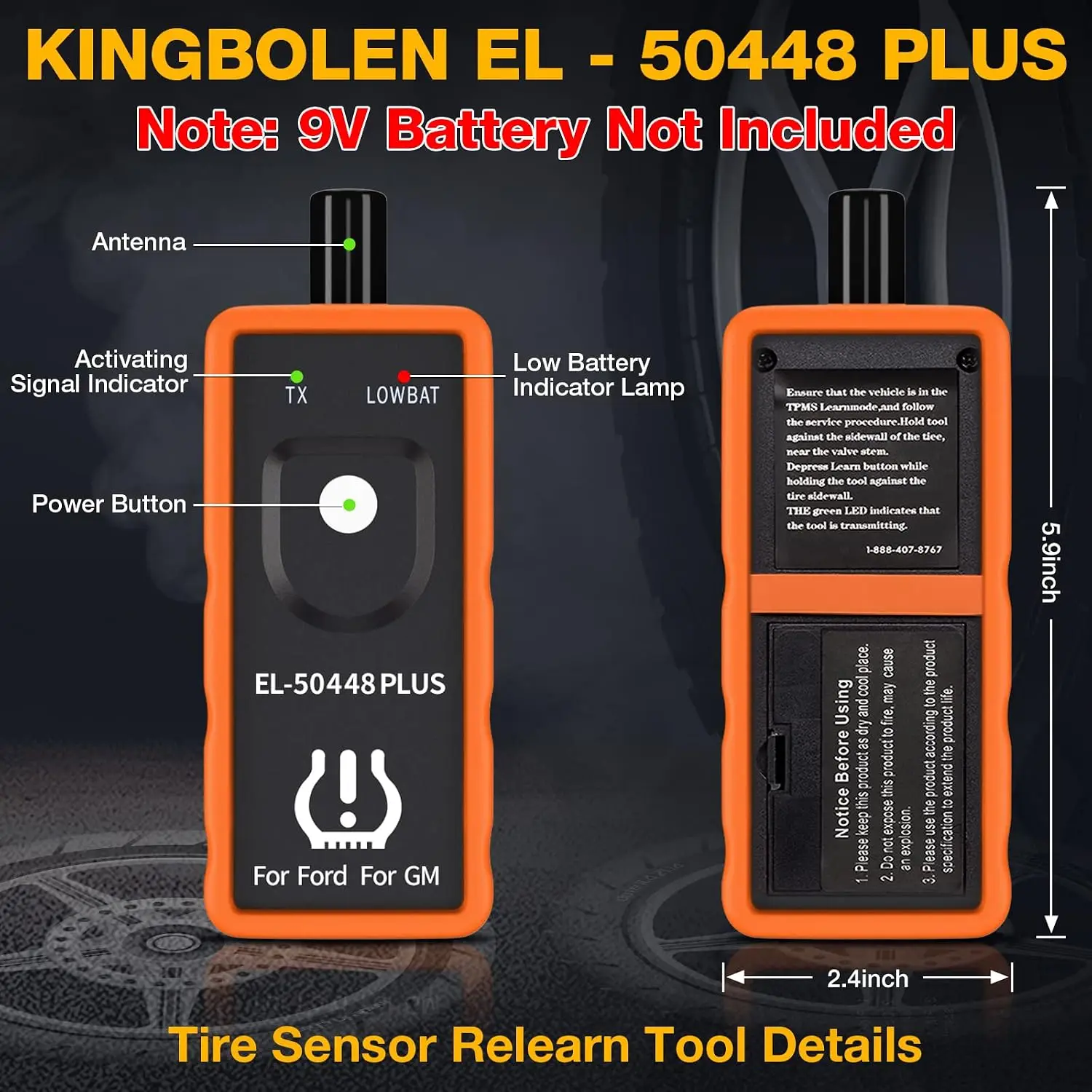 2026 Version EL-50448 GM TPMS Relearn Tool Chevy TPMS Relearn Tool for GM GM Tire Pressure Relearn Tool TPS TMS Monitor Tire Pressure Monitoring System Tire Sensor Reset Tool for Cadillac GMC Buick