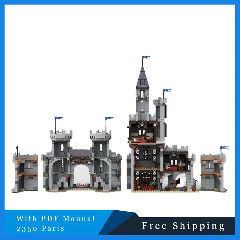 

2350 PTS, средневековый замок, технология, модульные строительные блоки MOC, детская образовательная сборка, развивающие игрушки, Рождественский подарок