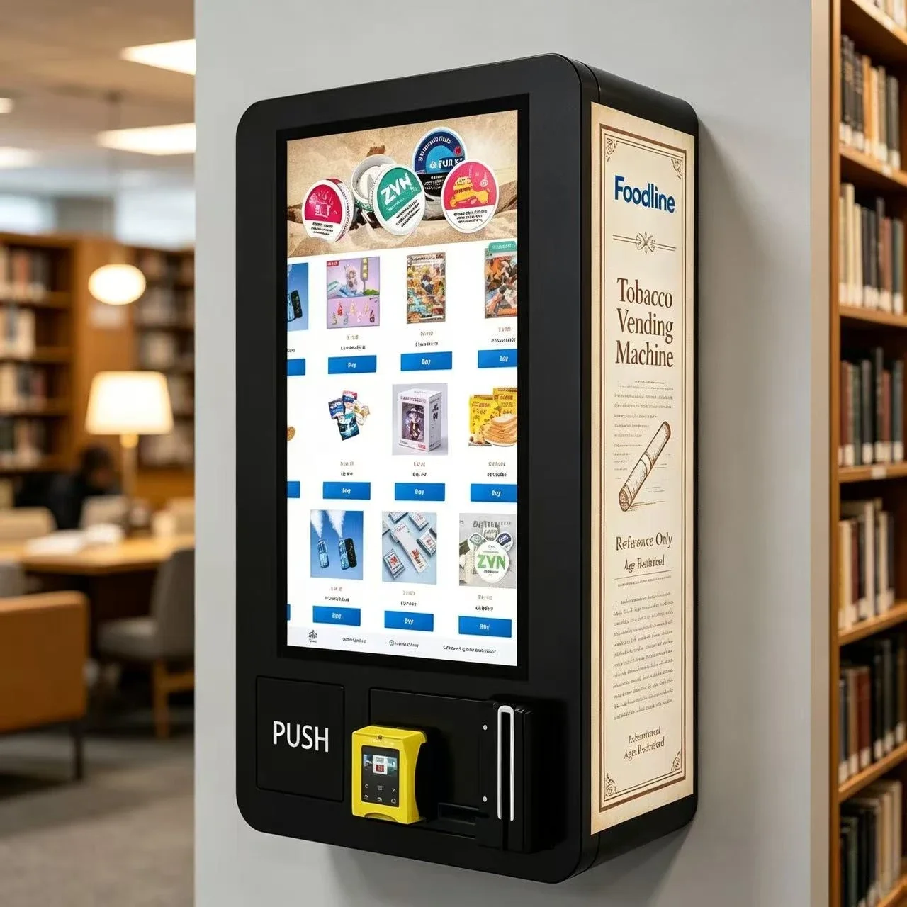 Metal Smart Mini Wall-Mounted Vending Machine 24 Hours Online SDK Function for Tobacco Burning Vapesatm Cigarette Dispenser