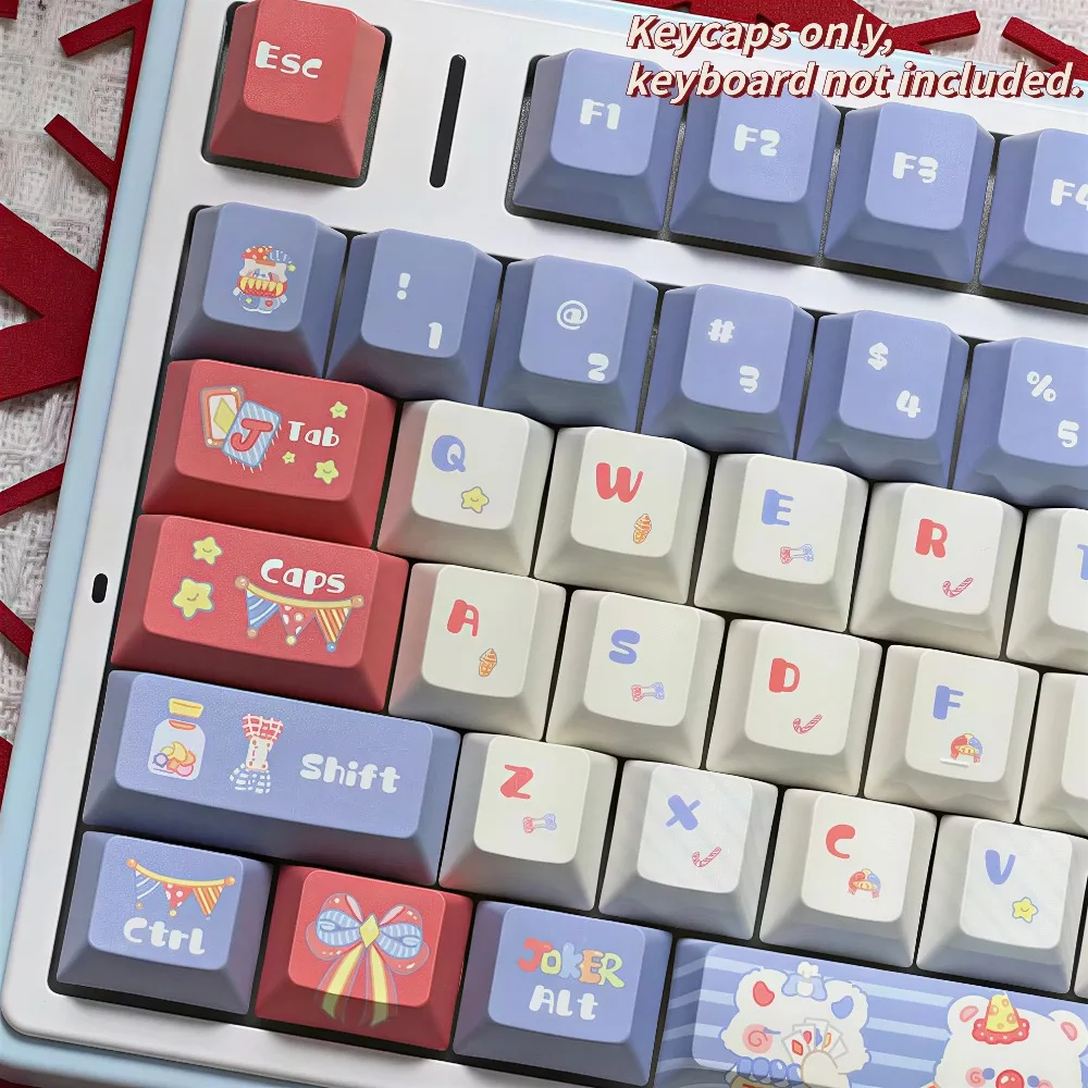 Neue PBT-Tastenkappen, 120 Tasten, Cherry-Profil, Double-Shot PBT, 5-seitige Sublimationsdrucktechnik, verschleißfest