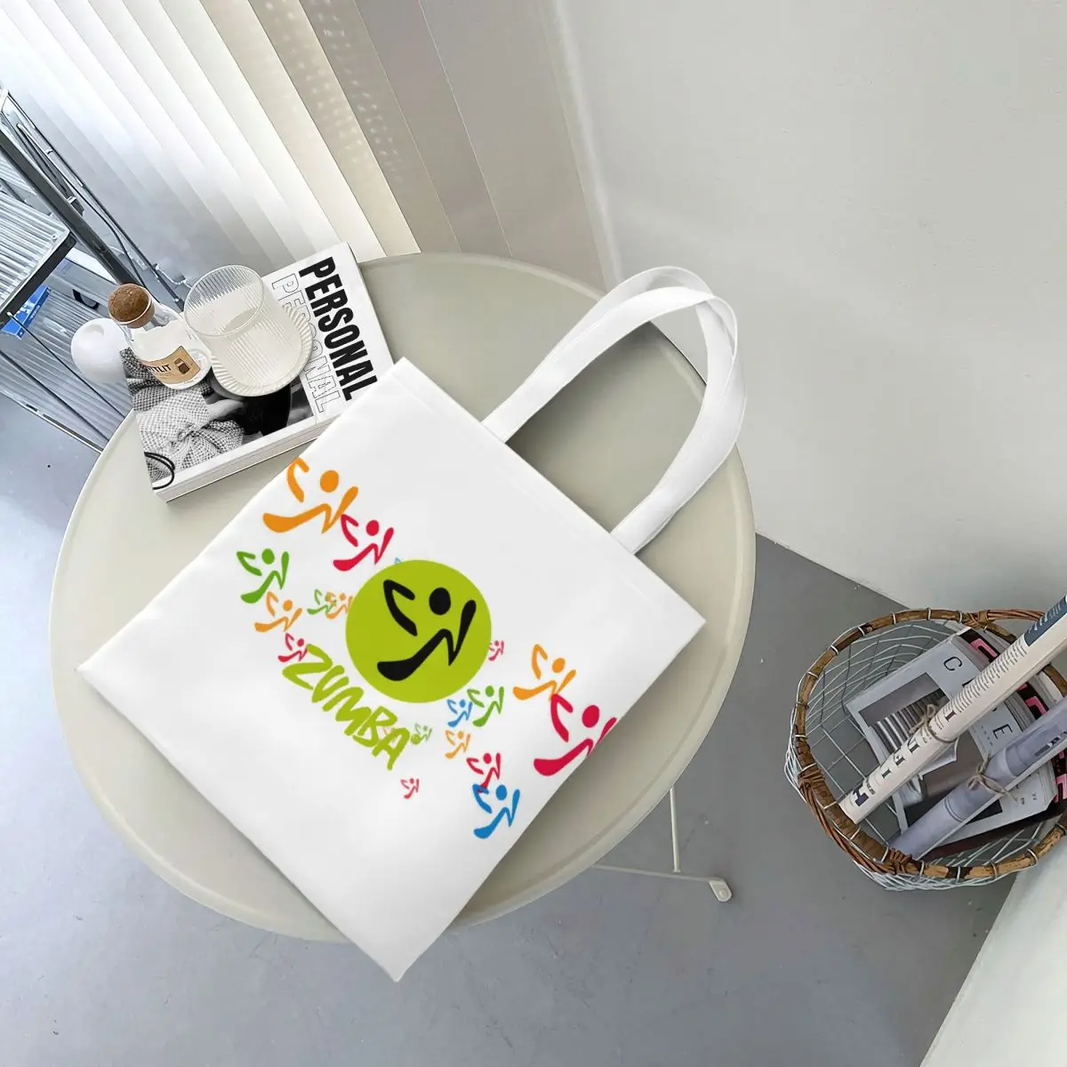 Personalizzato divertente stampato Zumba Dancer Dance Shopping Tote Bag portatile Canvas Shopper Shoulder Friends Health Fitness Handbag