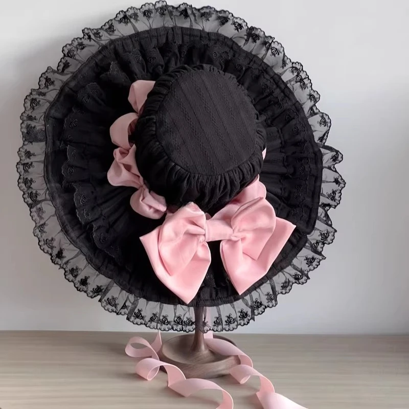 

Оригинальная шляпа-зонтик Лолиты ручной работы, антикварная кукла, настенная кружевная шляпа живого цвета