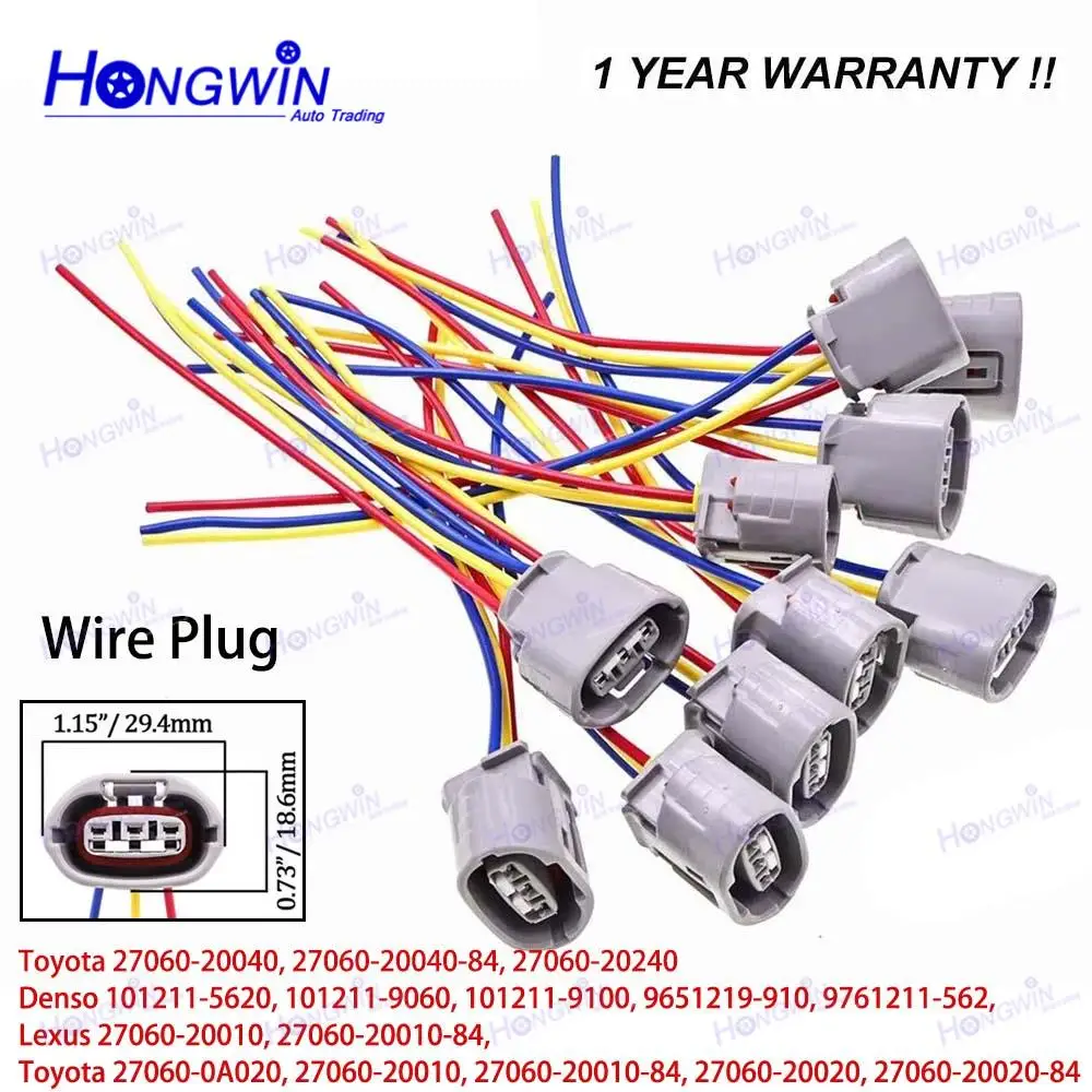 

27060-20040 27060-0A020 101211-9510 AND0266 Alternator Socket Connector pigtail plug For Toyota Camry Solara Avalon Lexus ES300