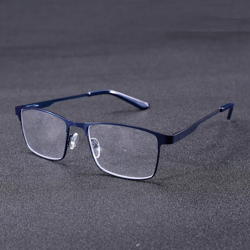 Herren Metall Lesebrille Rahmen Hochwertige Quadratische Presbyopie Brille Brillen Mit Blau Licht Objektiv + 75 + 125 + 175 + 225 + 275 – Detail 9