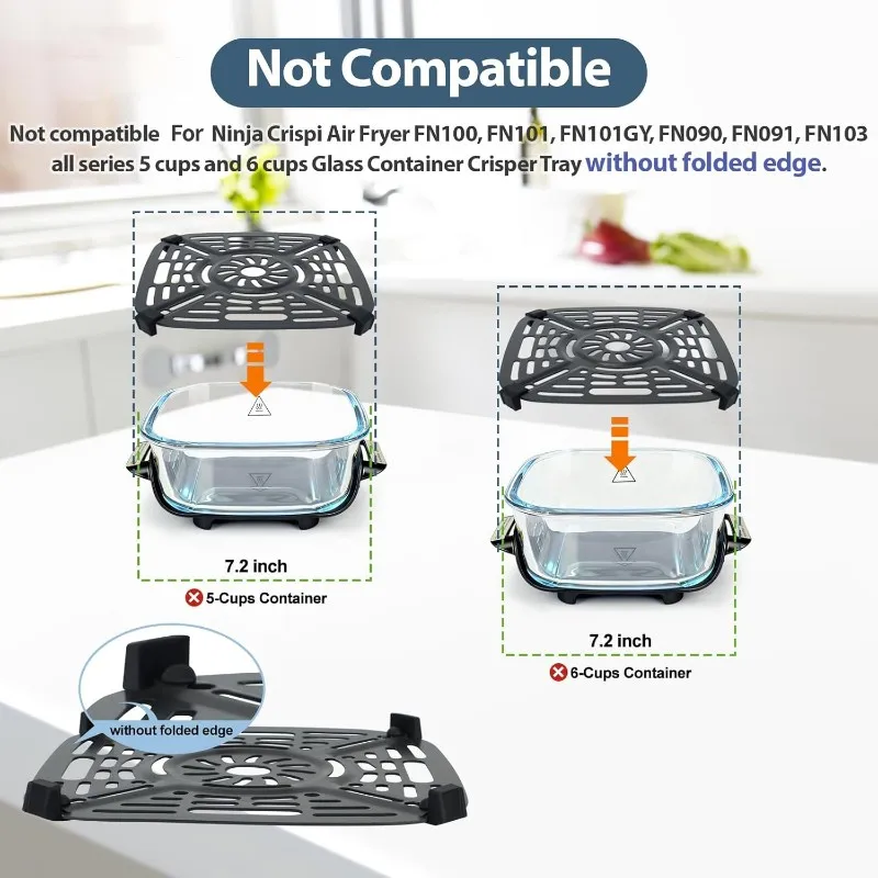 WHYY-8Pcs Silicone Bumper For Ninja Crispi Air Fryer FN101, Ninja Crispi Accessories