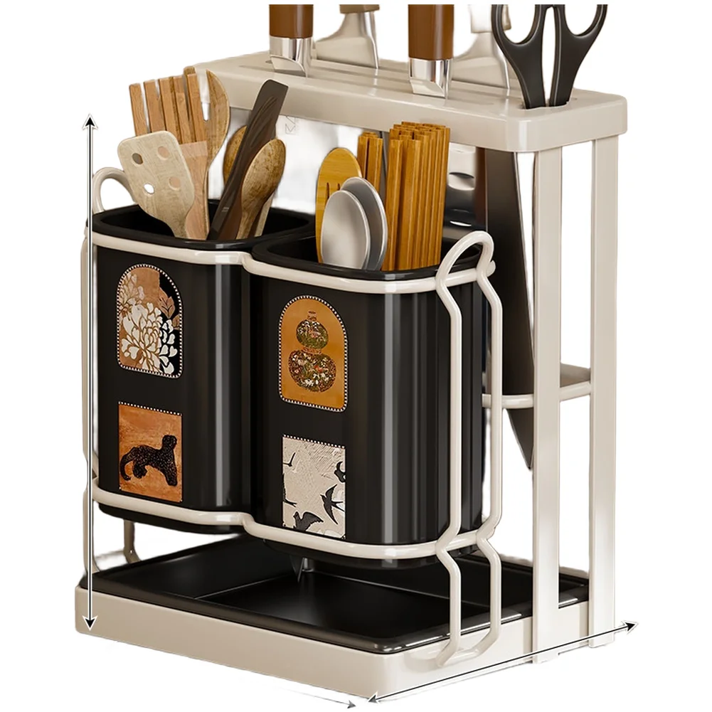 Multi Purpose Utensil Holder with Air Circulating Base Resists Rust and Moisture for Longer Lifespan in Kitchen