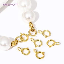 5mm 925 Sterling Silver Spring Clasps 18K Gold Plated Spring Clasps Connector,Clasp For Jewelry Making,DIY Necklace Accessories