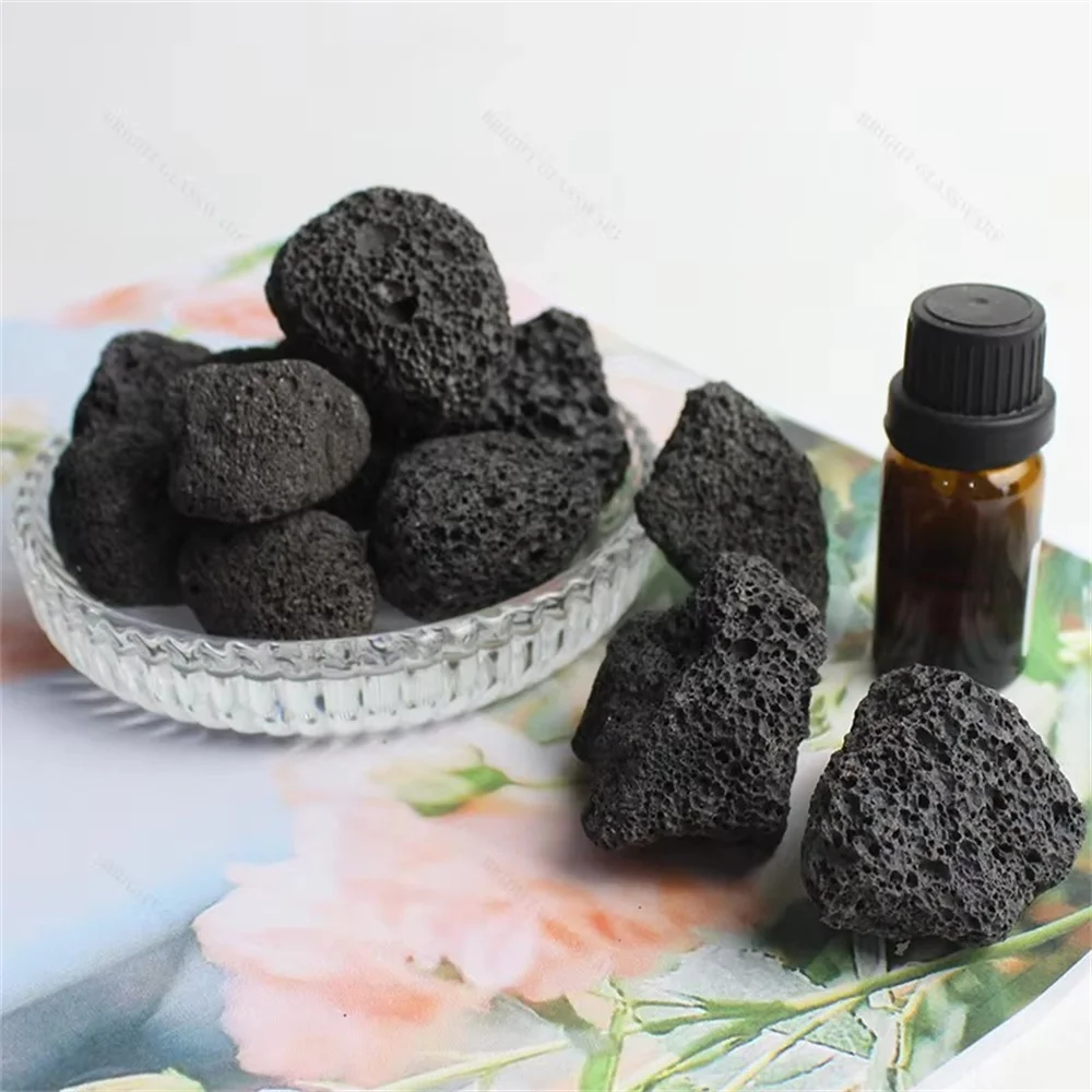 Natural Porous Black Volcanic Stone Lava Rock raw For aquarium decoration  and  Aromatherapy Essential Oil Diffuser