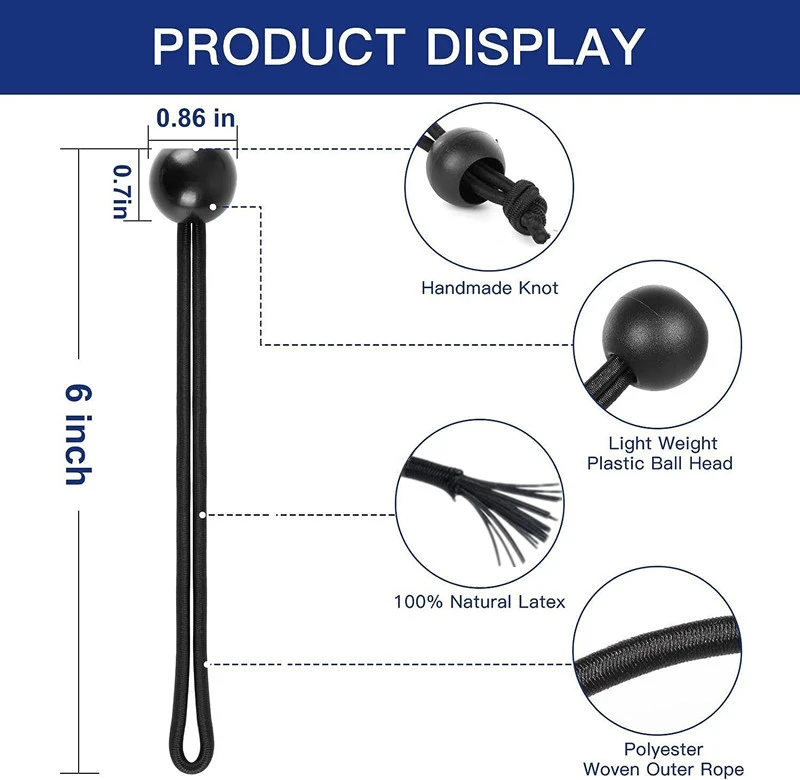 10 stücke Outdoor Elastische Ball Seil Bungee Cords Tragbare Zelt Befestigung Plane Markise Baldachin Heavy Duty Plane Binden für Shelter – Detail 3
