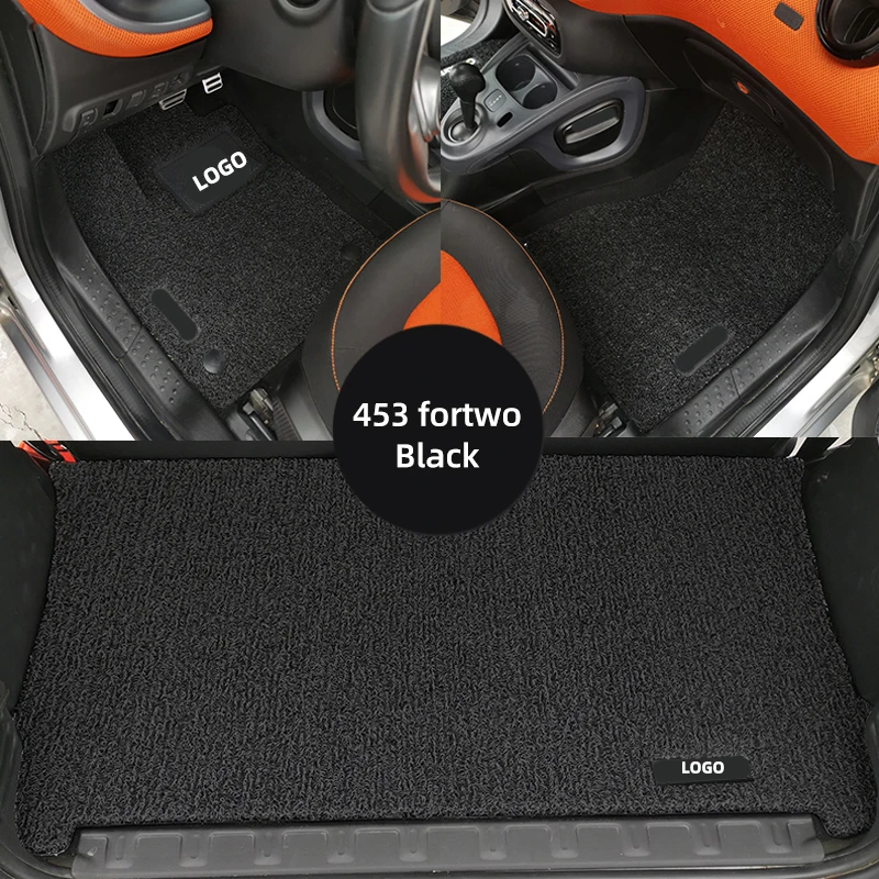 Car Styling Modified Accessories Decoration Floor Mats Wire Mat Interior Trim Protection Foot Cushion For  Smart fortwo 451 453