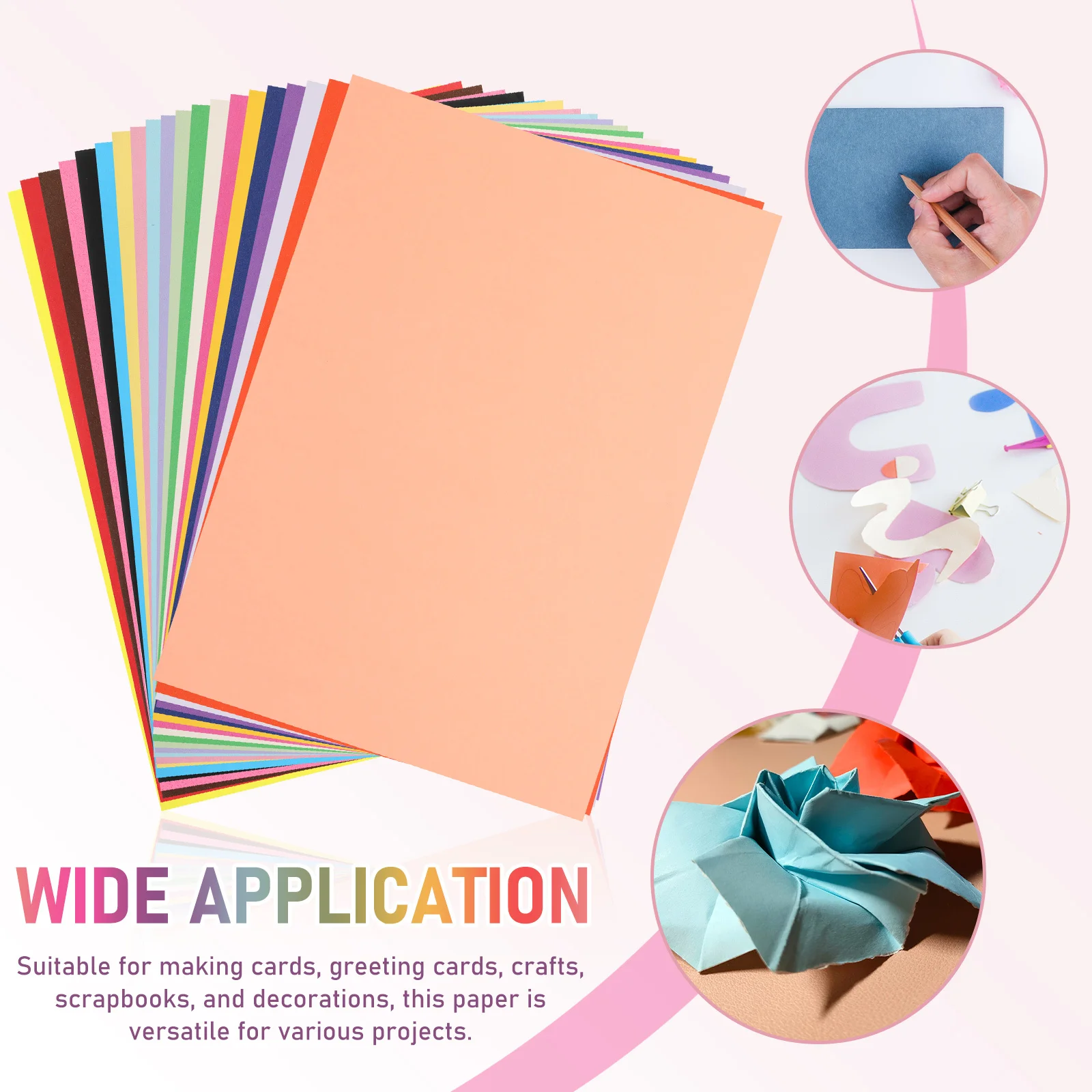 Цветная картонная бумага Цветная бумага Картонные листы оригами для поделок Прочный складной сейф для использования Широкий спектр цветов