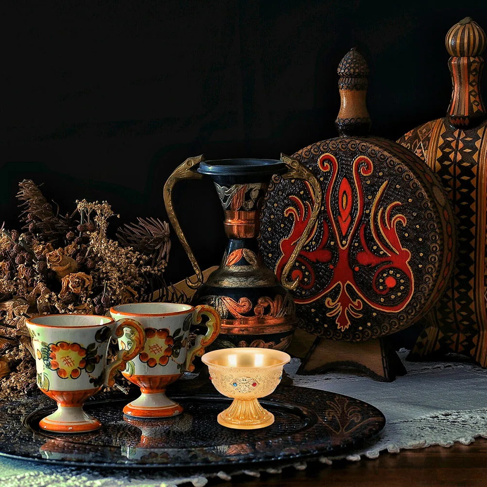 

Copper Offering Bowl Golden Lightweight Home Hotel Office Restaurant Temple Yoga Sacrifice Water Cup Worship
