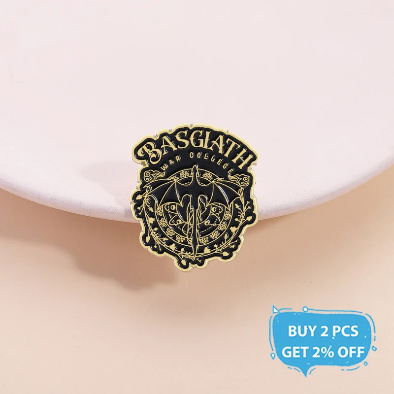 Basgiath War College Enamel Pin Fourth Wing Dragons Fantasy Novel Lovers Brooch Lapel Badge Jewelry Gift For Bookworm Friends ﻿