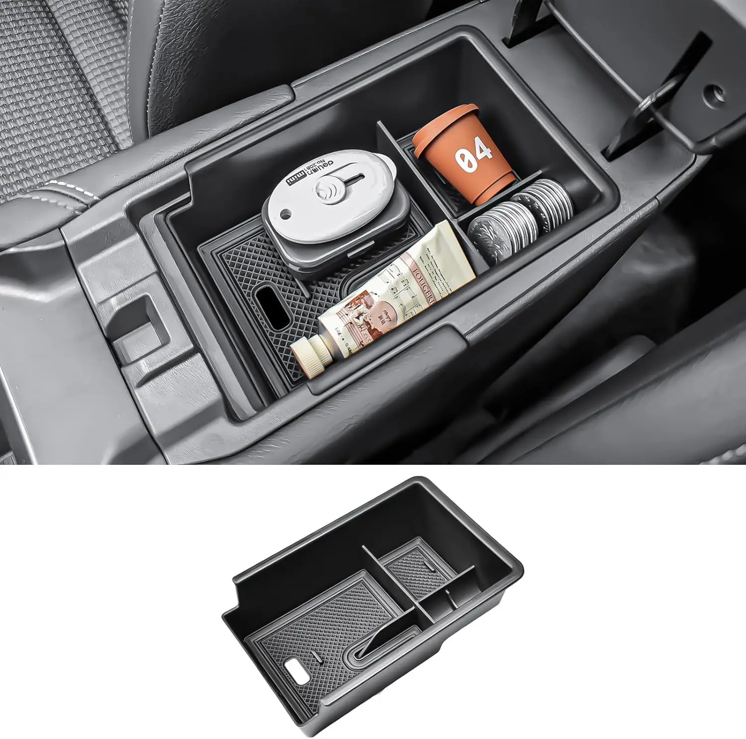 

Kptidy Center Console Organizer Tray for 2025 Nissan Kicks Accessories Armrest Storage Box Inset Coin Holder Durable Storage Box
