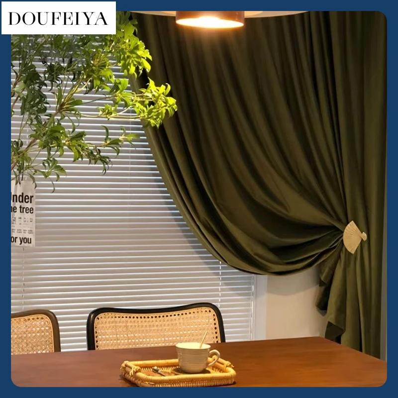 

Luxury Velvet Modern European Simple Popular Flannel Royal High-end Blackout Curtains for Living Dining Room Bedroom Custom size