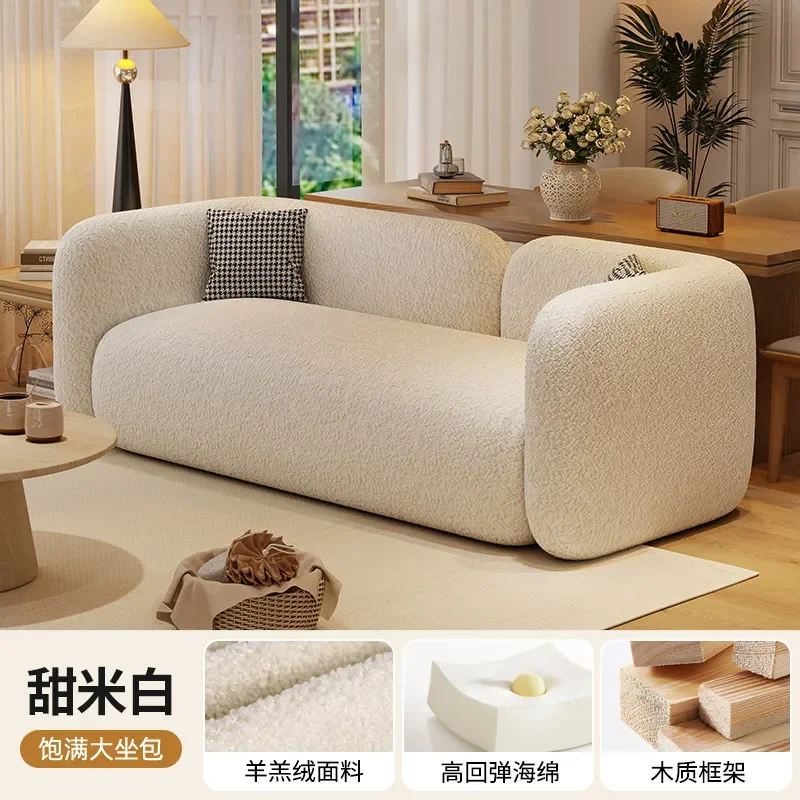 

DC Cream wind sofa small apartment living room 2026 new bedroom double triple clothing store straight row small sofa