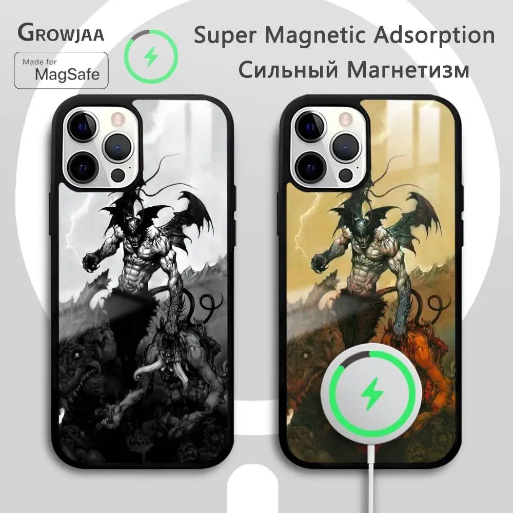 

D-Devilmans Anime Cool Phone Case For IPhone 16 15 14 13 12 11 Pro Max Plus Mini Magsafe Mirror Wireless Magnetic Funda