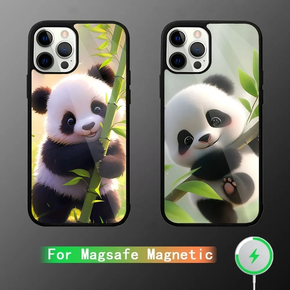 Fubao Panda Cute Animal Phone Case For iPhone 15,14,13,12,11,Plus,Pro,Max Mini Magsafe Magnetic Wireless Charging