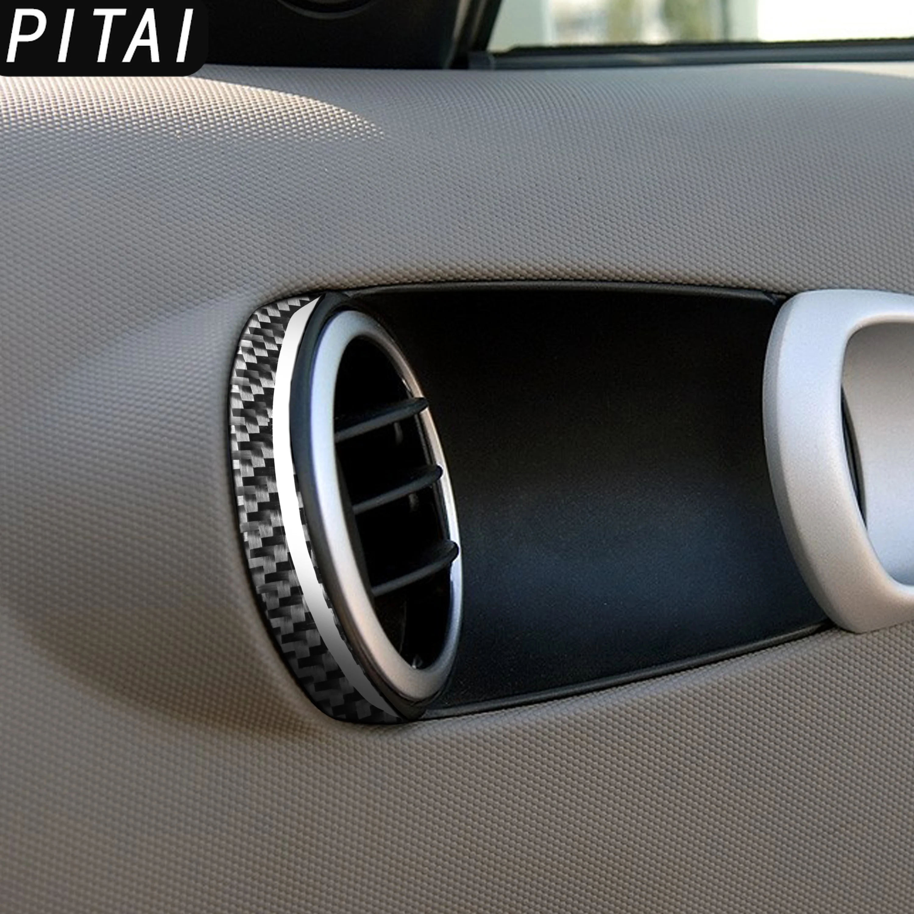 For Nissan 350Z Z33 Nismo 2003-2009 Carbon Fiber Car Interior Door Air Vent Outlet Trim Protective Styling Decoration Sticker