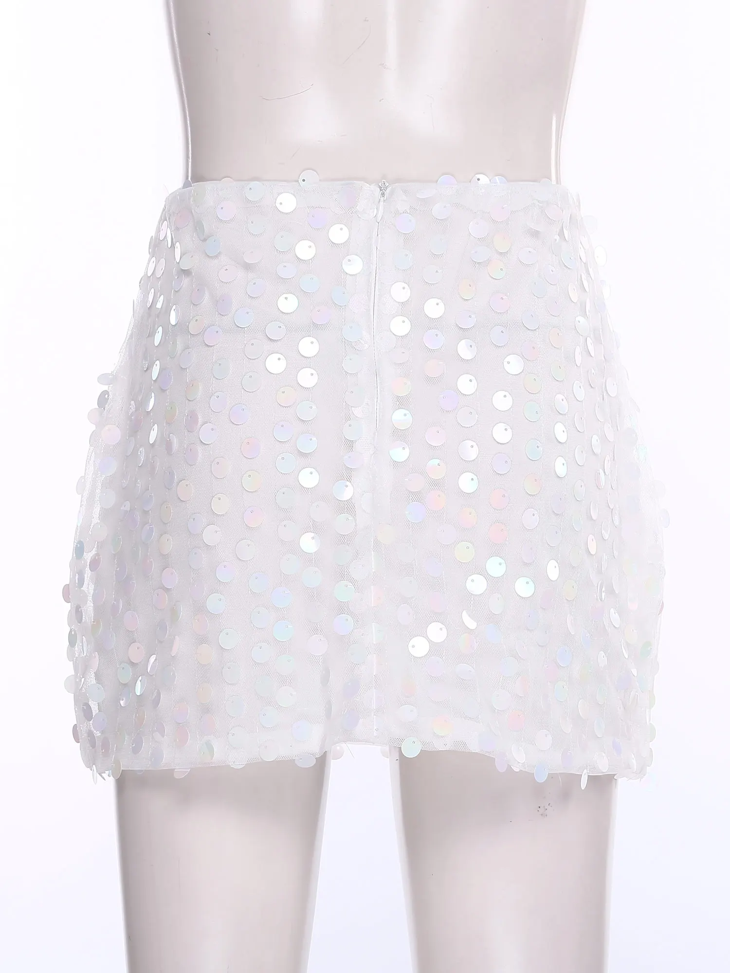 Women's Glittery Mini Skirt Disco Dance Zipper Bodycon Skirt for Club Night Out Party Music Festival Outfit Woman Sequin Skirt