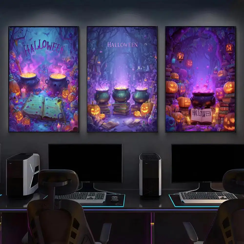 Halloween Arcane Incantations Poster Modern Aesthetic Canvas Wall Art Poster Cool Room Stuff Bedroom Decor