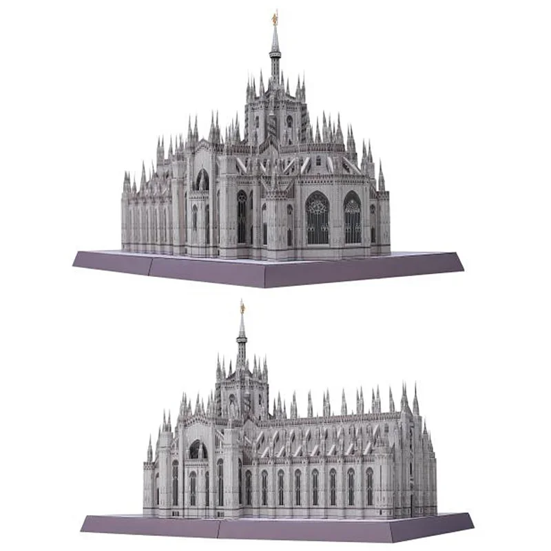 Italy Milan Cathedral Folding 3D Paper Model House Papercraft DIY Art Origami Building Teens Adult Handmade Craft Toys QD-172