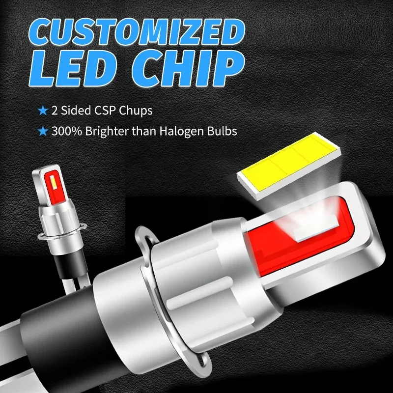 2PCS H3C High Power Scheinwerfer Tagfahrlicht h3c LED Vorne und Hinten Nebel Licht Weiß Gelb Lampen Auto zubehör 12V Canbus – Detail 3