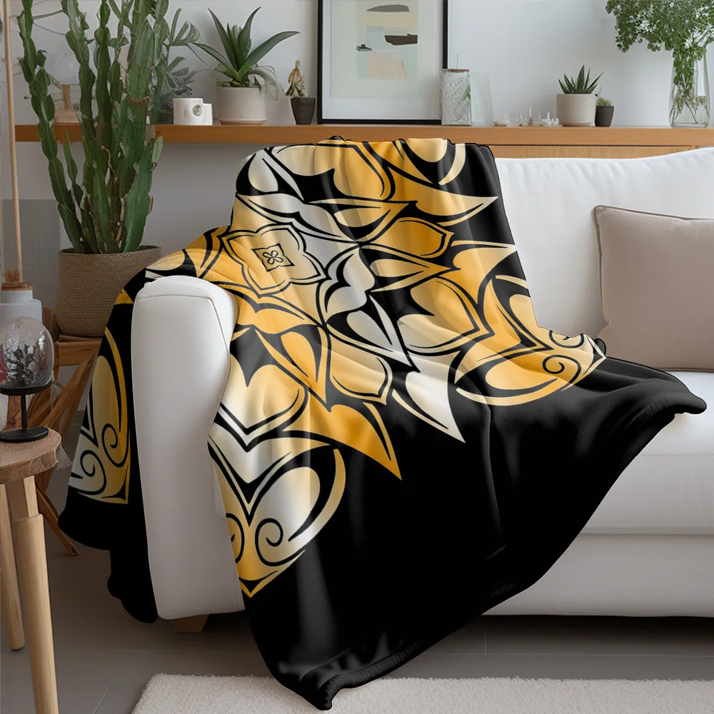 Decorative Throw Blanket with Ethnic Pattern Mandala Design Boho Bed Blanket Sofa Cover Home Decor Gift