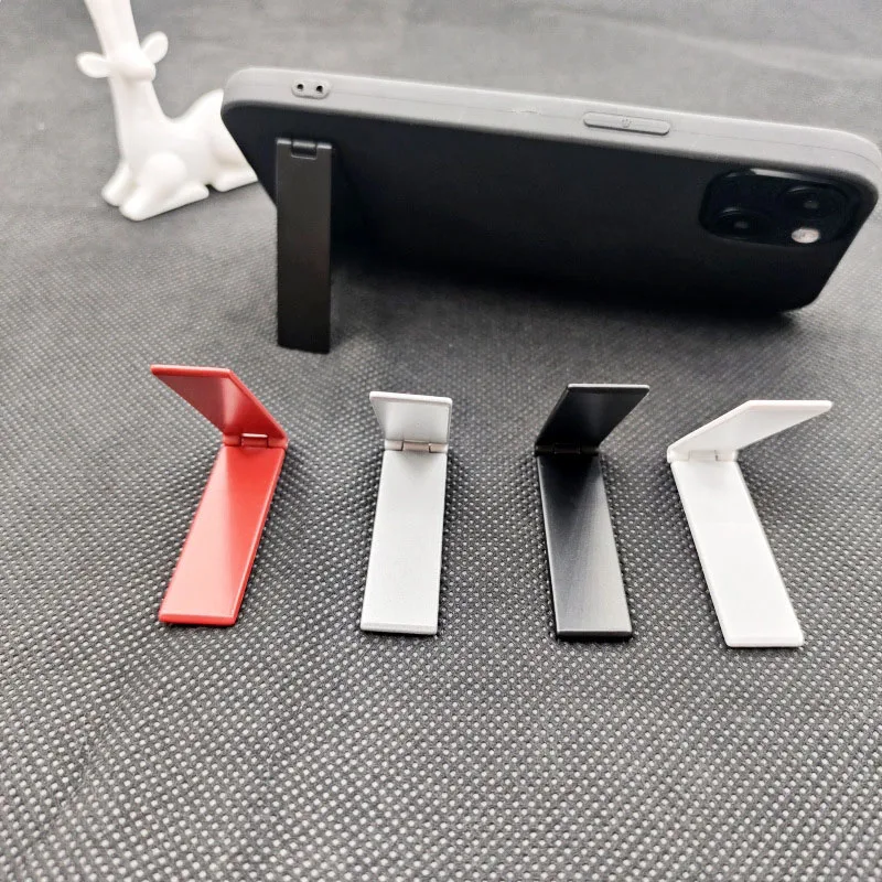 Ultra-thin Mini Holder Metal Folding Mobile Phone Bracket Back Sticker Invisible Portable Cellphone Desktop Support for iPhone