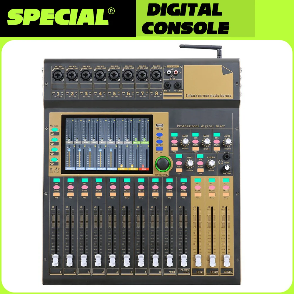 X16 Channels Audio Sound Mixer TITumnnl MG16 Mixing DJ Console USB with 48V Phantom Power 256 DSP Effects Sound Table for stage