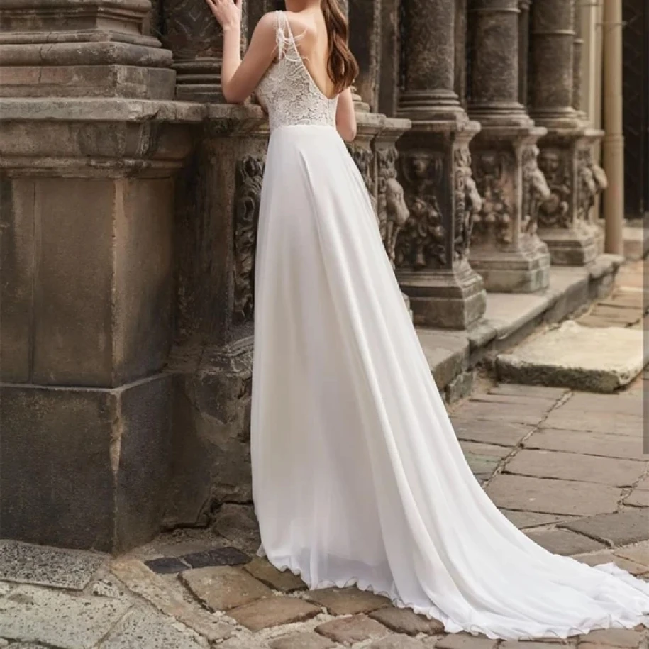 LISER Bohemian Spaghetti Strap Wedding Dress 2024 Sweetheart Sleeveless Side Slit A-line Backless Bridal Gowns