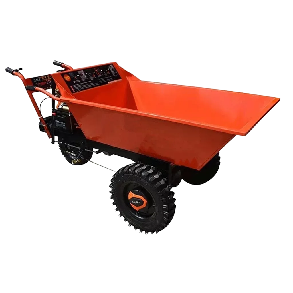 Engine Power Four Gear Variable Speed Power Climbing Three Wheeled Trolley 1000Kg Gasoline Concrete Wheelbarrow Heavy Duty