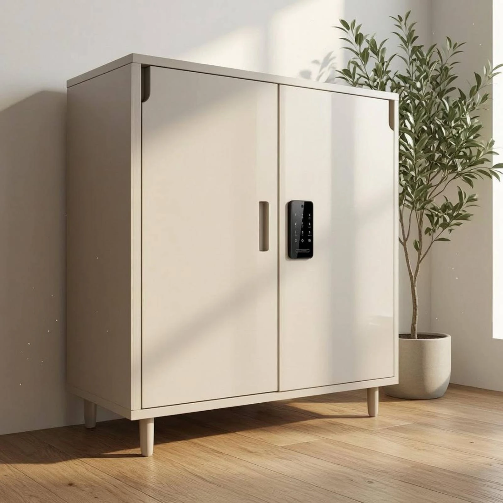 Electronic Cabinet Lock Concealed Mount Card Entry Cabinet Lock Storage Security Glossy Black for Locker, Wardrobe
