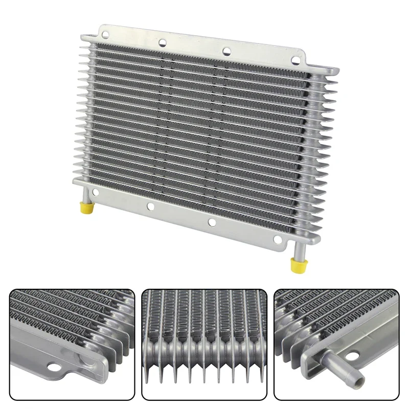 

Aluminum Silver Oil Cooler Tube & fin Universal 19 Row Transmission 11"x5.8"x0.75" (280x148x19mm) inlet/outlet 9.6mm 3/8" Barb