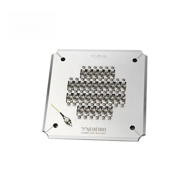 32 Position FC/PC Connector Plate Holder Jig for Fiber Patch Cord Fiber Optic Foursquare Pressure Polishing Fixture
