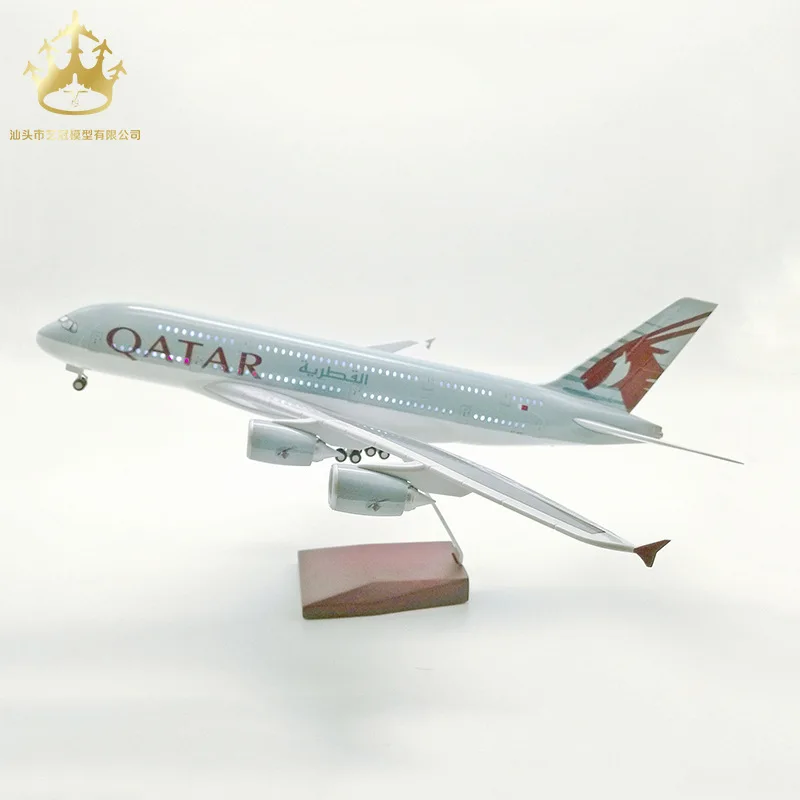 Airbus A380 Qatar Airways voice controlled LED lighting simulation civil aircraft model airplane model airplane model gift