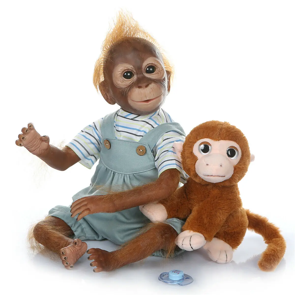 Muñecas de Mono Reborn de 22 Pulgadas (55 cm) para Niñas, Muñeca Realista de Silicona Vinílica Suave con Cabello Largo, Simulación de Muñeca Real, Juguete Coleccionable