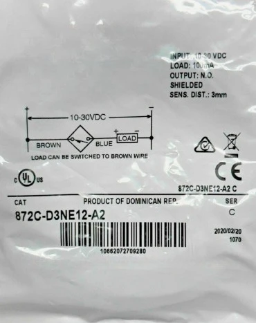 

Brand New Original 872C-D3NE12-A2 872C D3NE12 A2 12mm 3mm N.O. 10–30VDC Fast Delivery