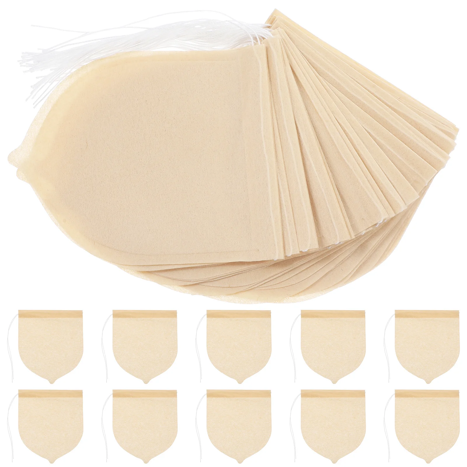 

100Pcs Disposable Drawstring Tea Filter Bags Loose Leaf Tea Strainer Infuser Bags for Coffee Seasoning Herbal Powder